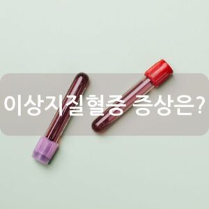 이상지질혈증 증상