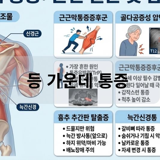 등 가운데 통증: 원인, 증상, 병원, 치료 방법 알아보기!